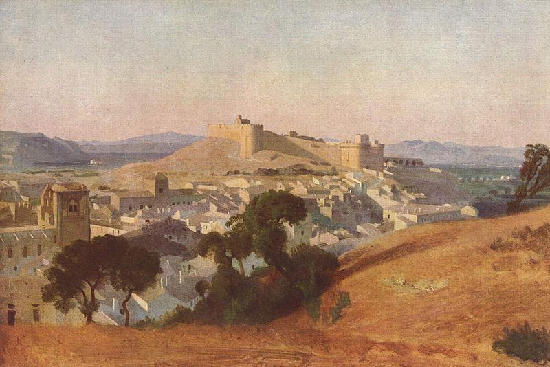 Jean-Baptiste Camille Corot Ansicht von Villeneuve-Les-Avignon, Das Fort Saint-Andre oil painting image